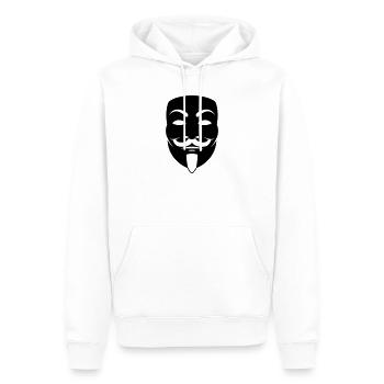 Masque Anonyme - Sweat à capuche Premium bio Homme - blanc - Devant - Nico (187cm)