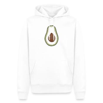 Avocado Botanische Linolschnitt Illustration - Männer Premium Bio Hoodie - Weiß - Vorne - Nico (187cm)
