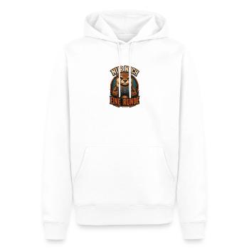 NUR NOCH EINE RUNDE – Biber mit Controller - Männer Premium Bio Hoodie - Weiß - Vorne - Nico (187cm)