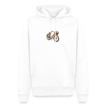 Vintage Fahrrad mit Blumenkorb - Männer Premium Bio Hoodie - Weiß - Vorne - Nico (187cm)