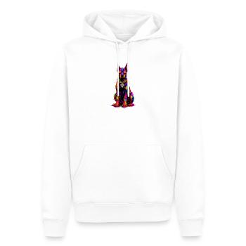 Bunter Neonhund mit Diamant - Männer Premium Bio Hoodie - Weiß - Vorne - Nico (187cm)