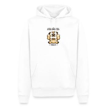 Sprichwort Den Mund zu voll genommen - Männer Premium Bio Hoodie - Weiß - Vorne - Nico (187cm)
