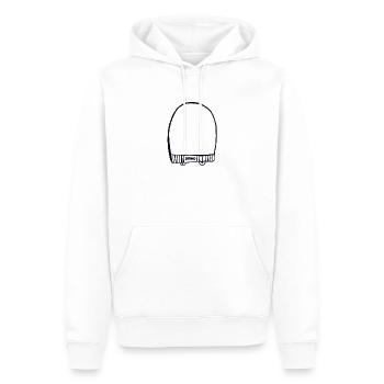 Schwarze Kappe - Männer Premium Bio Hoodie - Weiß - Vorne - Nico (187cm)
