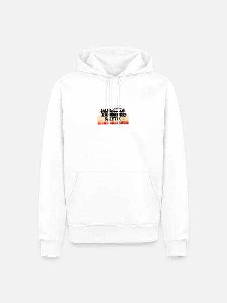 PAPA-MODUS AKTIV - Männer Premium Bio Hoodie - Weiß