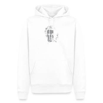 Soren Kierkegaard Portrait with Cigar - Men’s Premium Organic Hoodie - white - Front - Nico (187cm)