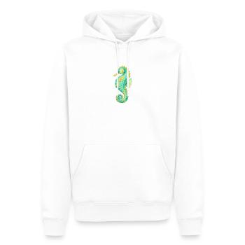 Watercolor Seahorse - Men’s Premium Organic Hoodie - white - Front - Nico (187cm)