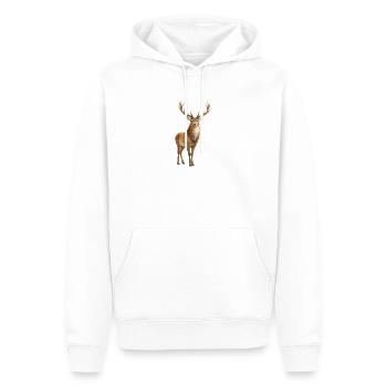 Forest Deer Watercolor Painting - Men’s Premium Organic Hoodie - white - Front - Nico (187cm)
