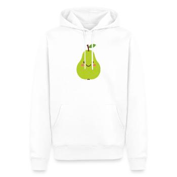 Poire de kawaï verte – Motif de fruits sucrés - Sweat à capuche Premium bio Homme - blanc - Devant - Nico (187cm)