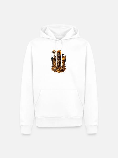 Ägyptischer Sonnenkrieger - Männer Premium Bio Hoodie - Weiß