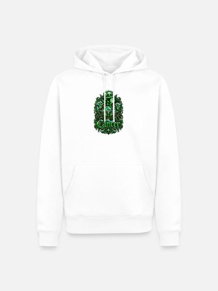 Smaragd-Krebs-Tierkreiswappen - Männer Premium Bio Hoodie - Weiß