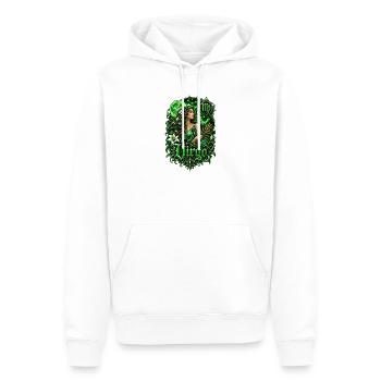 Déesse lunaire verte de la Vierge - Sweat à capuche Premium bio Homme - blanc - Devant - Nico (187cm)