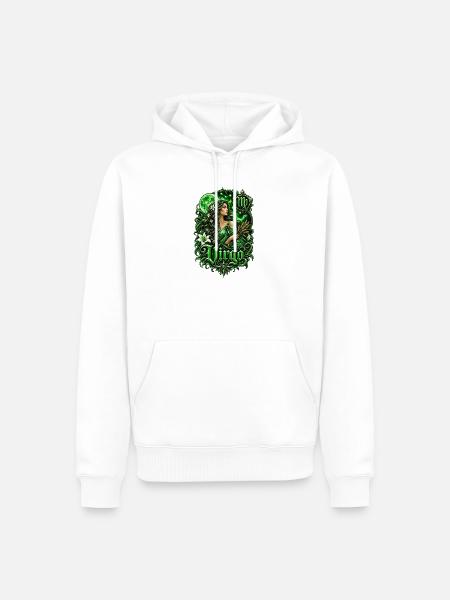Grüne Jungfrau Mondgöttin - Männer Premium Bio Hoodie - Weiß