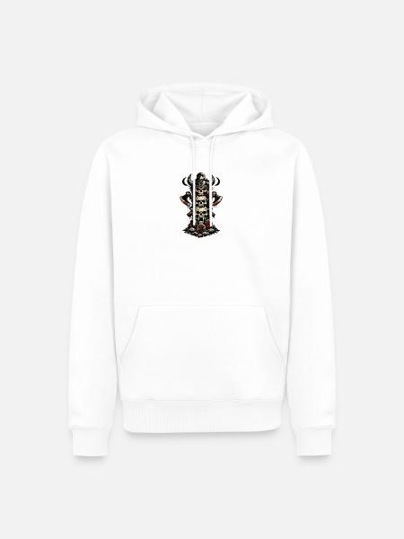 Viking Skull Warband - Männer Premium Bio Hoodie - Weiß