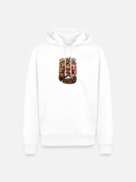 Reis zuerst, Ehre später Samurai - Männer Premium Bio Hoodie - Weiß
