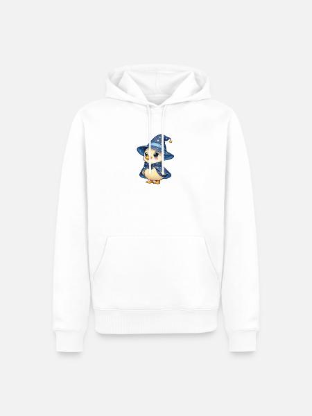 Küken im Zauberhut und Cape - Männer Premium Bio Hoodie - Weiß