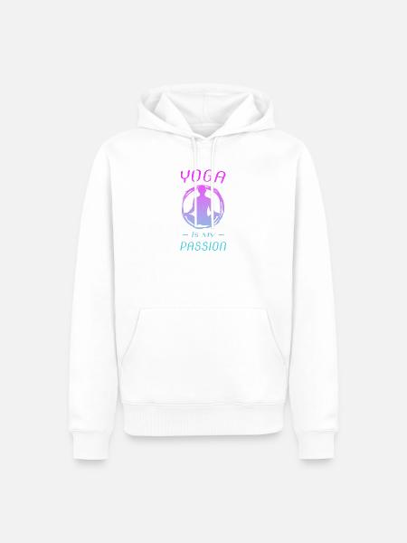 Yoga ist meine Leidenschaft - Männer Premium Bio Hoodie - Weiß
