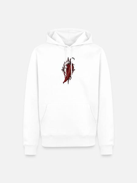 Roter Dornbluete Gothic Botanik - Männer Premium Bio Hoodie - Weiß