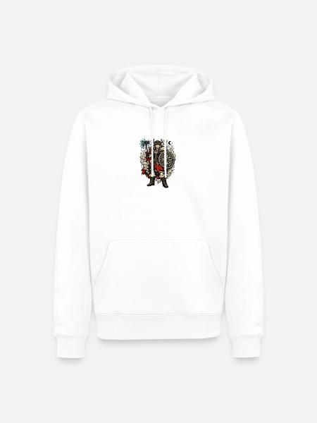 Wikinger Krieger Schild Runen - Männer Premium Bio Hoodie - Weiß