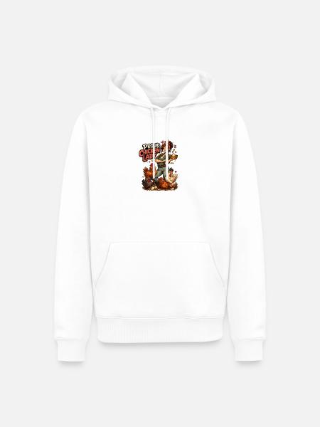 Proud Chicken Lady - Männer Premium Bio Hoodie - Weiß