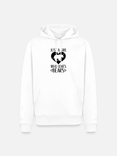 Bär Herz Spruch - Männer Premium Bio Hoodie - Weiß