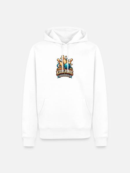 Kegelrunde – Wir treffen uns meistens - Männer Premium Bio Hoodie - Weiß