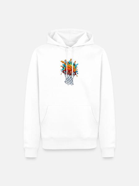 Basketball Splash Burst - Männer Premium Bio Hoodie - Weiß