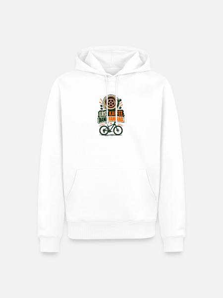 Erst Kaffee, dann Fahrrad - Männer Premium Bio Hoodie - Weiß