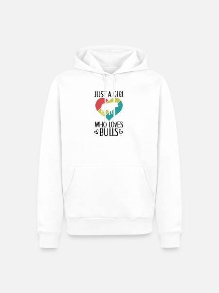 Stier Herz Retro-Look - Männer Premium Bio Hoodie - Weiß