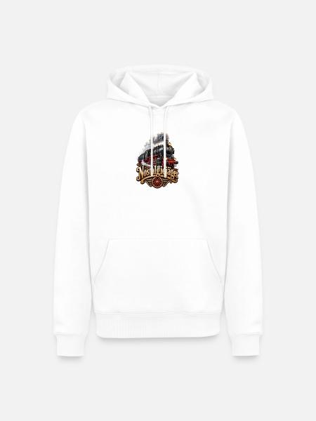 Nostalgiejäger Lokomotive - Männer Premium Bio Hoodie - Weiß