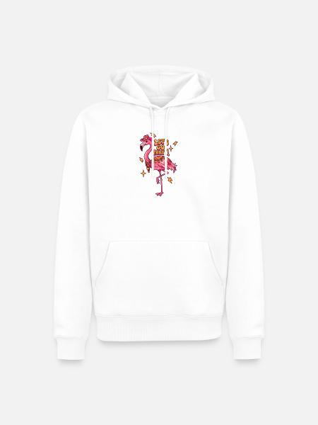 Flamingo-Party-Motiv - Männer Premium Bio Hoodie - Weiß