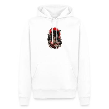 Brennende Ramen-Katze - Männer Premium Bio Hoodie - Weiß - Vorne - Nico (187cm)