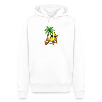 Fröhliche Banane am Strand Sonnenliege - Männer Premium Bio Hoodie - Weiß - Vorne - Nico (187cm)