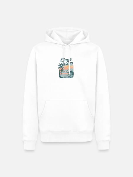 Chase the Sun Surf Sunset - Männer Premium Bio Hoodie - Weiß