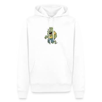 Retro-Cartoon-Zombie-Geist mit wirbelnden Augen - Männer Premium Bio Hoodie - Weiß - Vorne - Nico (187cm)