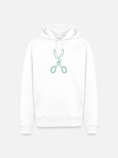 Schere - Männer Premium Bio Hoodie - Weiß