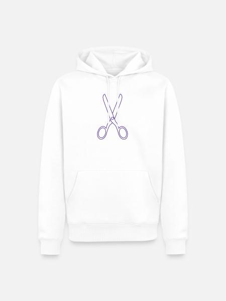Schere - Männer Premium Bio Hoodie - Weiß