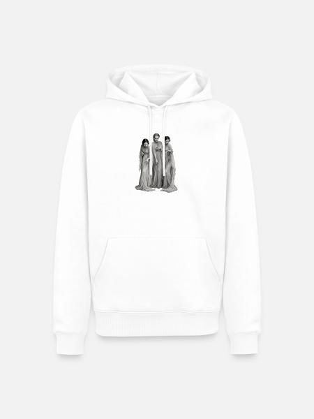 DREI GLEICHE - Männer Premium Bio Hoodie - Weiß
