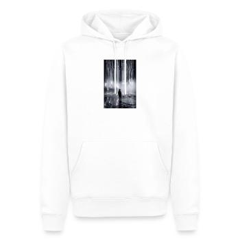 Leuchtende Lichtfall-Silhouette - Männer Premium Bio Hoodie - Weiß - Vorne - Nico (187cm)