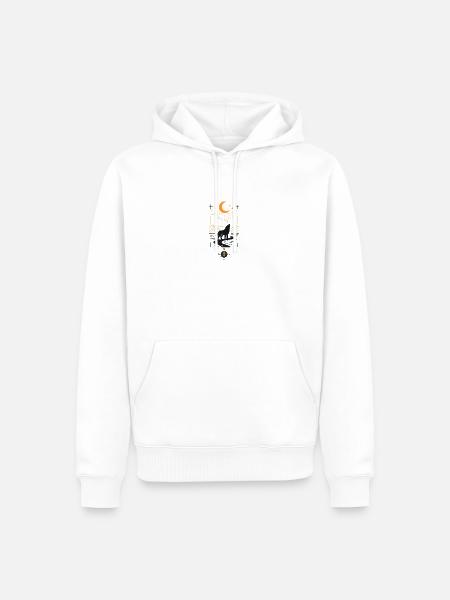 Mondnacht Wolf am Fluss - Männer Premium Bio Hoodie - Weiß