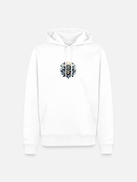 Nebelviking Schädel - Männer Premium Bio Hoodie - Weiß