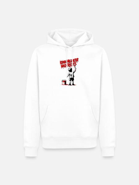 Keinen Millimeter nach Rechts – Gegen Nazis - Männer Premium Bio Hoodie - Weiß