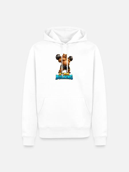 Muscular Bear I'M BULK – Fitness-Stimmung - Männer Premium Bio Hoodie - Weiß
