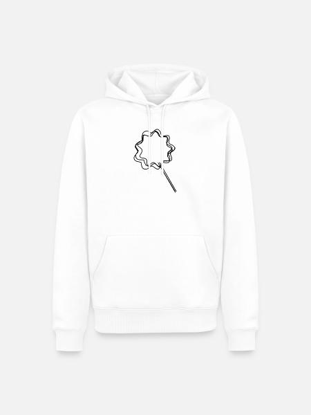 Zuckerwatte handgezeichnet - Männer Premium Bio Hoodie - Weiß