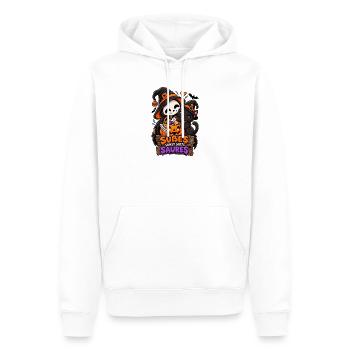 Süßes Skelettchen mit Halloween-Katze - Männer Premium Bio Hoodie - Weiß - Vorne - Nico (187cm)