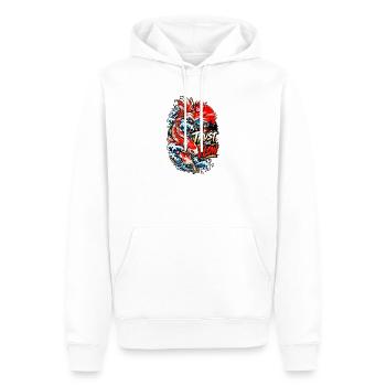 Koi-Fluss Vertraue der Welle - Männer Premium Bio Hoodie - Weiß - Vorne - Nico (187cm)