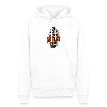 Walk By Faith Not By Sight Christliches Motiv - Männer Premium Bio Hoodie - Weiß - Vorne - Nico (187cm)