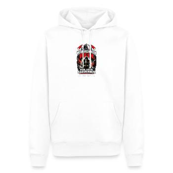 Feuerwehr - Wir rennen rein - Männer Premium Bio Hoodie - Weiß - Vorne - Nico (187cm)