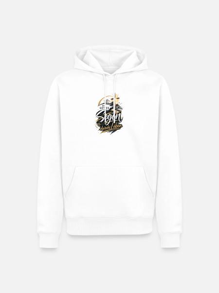 Gott Segen durchs Leben Pfad - Männer Premium Bio Hoodie - Weiß