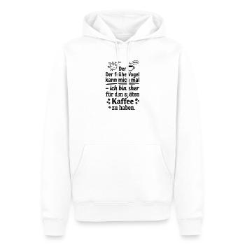 Früher Vogel später Kaffee - Männer Premium Bio Hoodie - Weiß - Vorne - Nico (187cm)