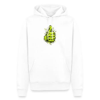 Neon Grüner Daumen Graffiti - Männer Premium Bio Hoodie - Weiß - Vorne - Nico (187cm)